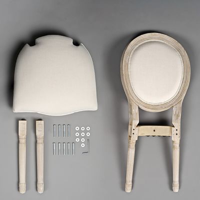 French Vintage Style Wood Dining Fabric Wood Stackable Wedding Wooden Chair with Nitrolacquer Finish Sturdy and Durable