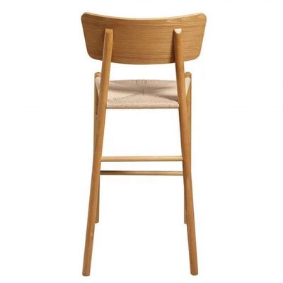 Solid Wood Nordic High Chair with Natural Rope Backrest and Weight Limit of 250kg for Comfortable Seating Experience