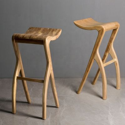Customized high bar chair made of solid wood suitable for various bar or kitchen settings