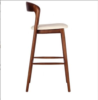 Modern Italian Solid Wood Dining Bar Stool High Chair Bistro Bar Chair with End Craftsmanship