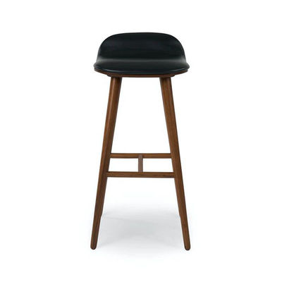 Modern Mahogany High Foot Wooden Bar Stools for Cushioned Seating in Bars and Clubs