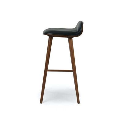 Modern Mahogany High Foot Wooden Bar Stools for Cushioned Seating in Bars and Clubs