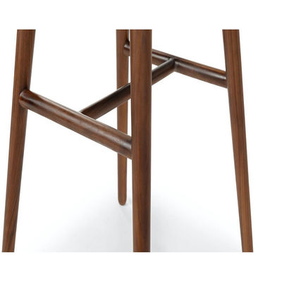Modern Mahogany High Foot Wooden Bar Stools for Cushioned Seating in Bars and Clubs