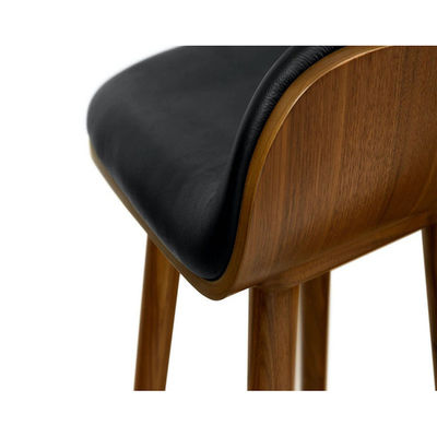 Modern Mahogany High Foot Wooden Bar Stools for Cushioned Seating in Bars and Clubs