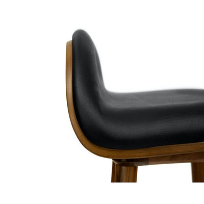 Modern Mahogany High Foot Wooden Bar Stools for Cushioned Seating in Bars and Clubs