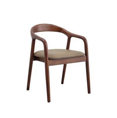 Solid Wood Nordic Light Luxury Hotel Cafe Fabric or Leather Dining Chair for Fine Dining