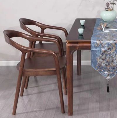 Solid Wood Nordic Light Luxury Hotel Cafe Fabric or Leather Dining Chair for Fine Dining