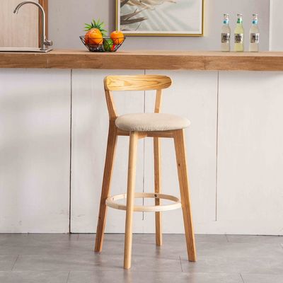 Modern Design High Wooden Mini Bar Stool in Direct with PU/Fabric Seat