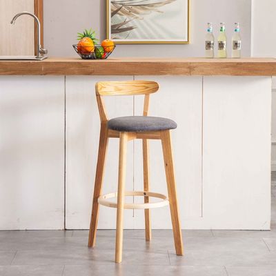 Modern Design High Wooden Mini Bar Stool in Direct with PU/Fabric Seat