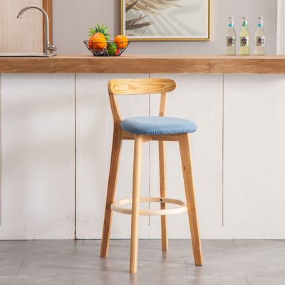 Modern Design High Wooden Mini Bar Stool in Direct with PU/Fabric Seat