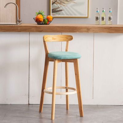 Modern Design High Wooden Mini Bar Stool in Direct with PU/Fabric Seat