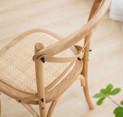 Folded Nordic Modern Rattan Cross Back Solid Wood Wedding Wooden Chair for Banquet Y Mail Packing