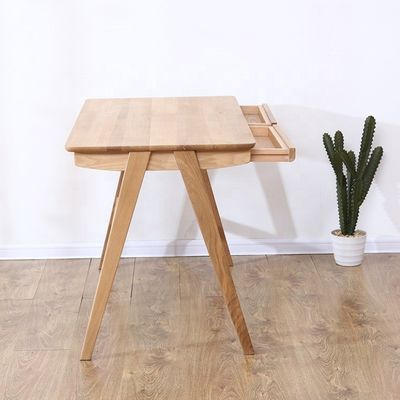 Scandinavian Modern Double Drawer Study Desk in Natural or Dark Walnut Color for Dining Room Furniture