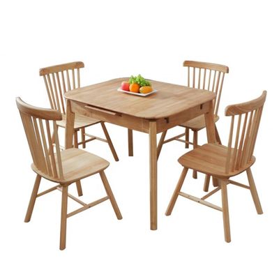 Nordic Solid Wood Dining Table and Chair Combination for Simple Modern Eco-friendly Home Bar Design Homestay Dining