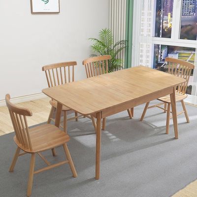 Nordic Solid Wood Dining Table and Chair Combination for Simple Modern Eco-friendly Home Bar Design Homestay Dining