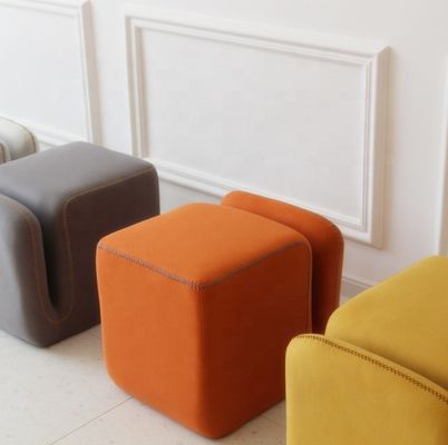 Home Furniture Ottoman Stool with Fabric Cover OEM Service Accepted Space Saving Multi-Purpose Design