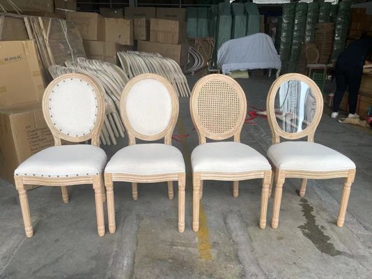 Rubber Wood Frame Material Nordic Upholstery Banquet Louis Chair for Living Room Weddings