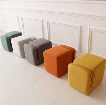 Home Furniture Ottoman Stool with Fabric Cover OEM Service Accepted Space Saving Multi-Purpose Design