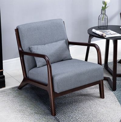 Mail Packing Solid Wood Frame Comfy Fabric Seat Lazy Single Sofa Chair for Comfortable Nights