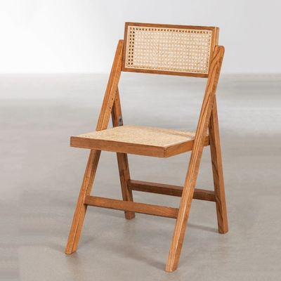Modern Wood Chair Natural Rattan Solid Wood Folding Chair For Events With And Mail Packing Y