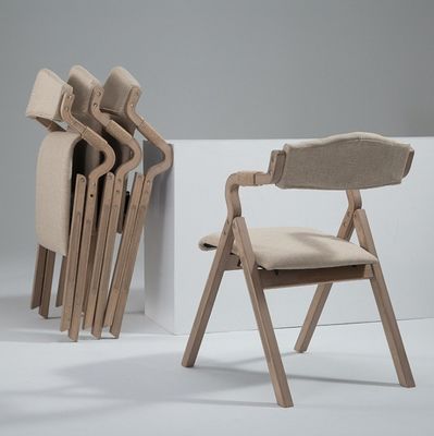 Durable and Stylish Nordic Folding Wood Restaurant Dining Chairs in Northeast Ash with Weight Limit of 150K