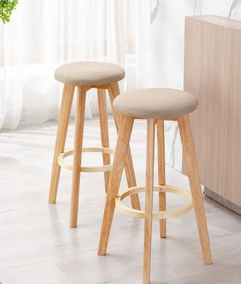 Commercial Furniture Modern Design Solid Wood Bar Stool High Chair for Bar