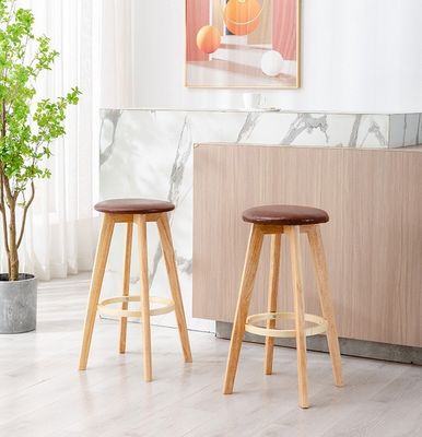 Commercial Furniture Modern Design Solid Wood Bar Stool High Chair for Bar