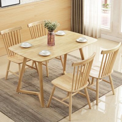 Nordic Style Solid Wood Dining Table for Home Furniture at Hospital in Rectangular Shape