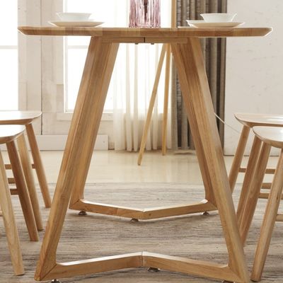 Nordic Style Solid Wood Dining Table for Home Furniture at Hospital in Rectangular Shape