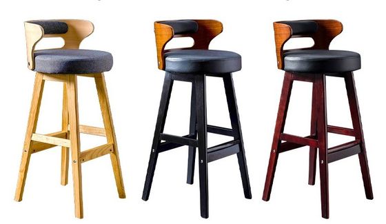 Nordic Modern Simple Wood Bar High Chair Natural Solid Wood Stool within Leisure Facilities and High Stool