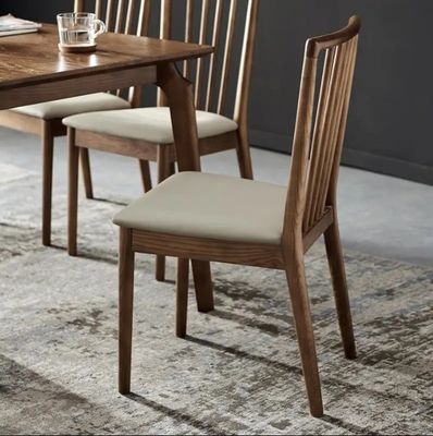 Contemporary Design High Back Upholstered Dining Chair Made of Ash Wood for Restaurant and Hotel