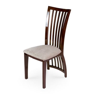 Dining Room Furniture High Back Chairs with Wooden Frame and Fabric Upholstery in Nordic Style