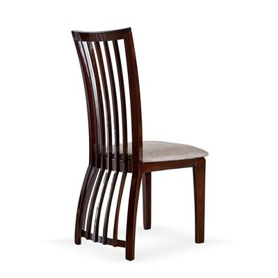 Dining Room Furniture High Back Chairs with Wooden Frame and Fabric Upholstery in Nordic Style