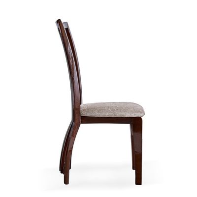 Dining Room Furniture High Back Chairs with Wooden Frame and Fabric Upholstery in Nordic Style