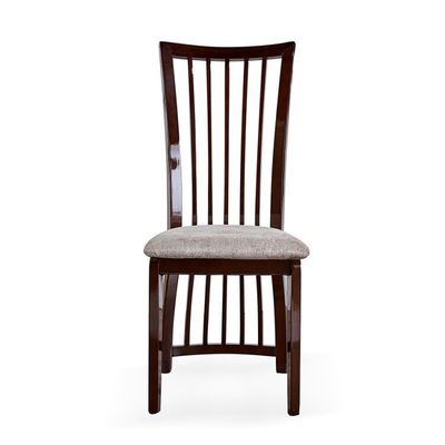 Dining Room Furniture High Back Chairs with Wooden Frame and Fabric Upholstery in Nordic Style