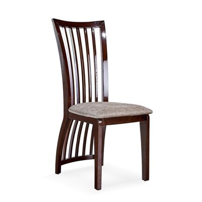 Dining Room Furniture High Back Chairs with Wooden Frame and Fabric Upholstery in Nordic Style