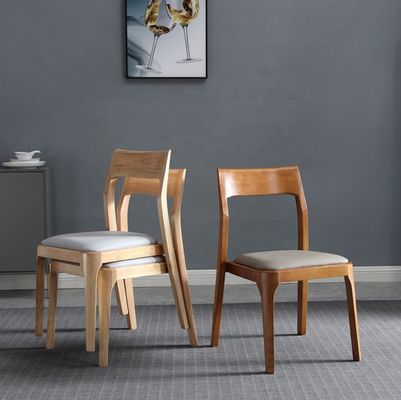 Modern Design Modern Nordic Stackable Oak Walnut Dining Chair Wooden Restaurant Dining Chairs for Home Furniture