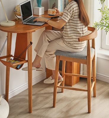 Solid Wood High Chair for Pub Coffee Shop W41*D44*96CM Commercial Furniture