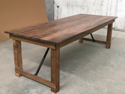 Cover Material Solid Wood Classical Design Folding Farm Dining Wedding Table with Wooden Cover and Folding Feature