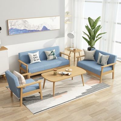 Modern Upholstered Wooden Sofa Sets Furniture for Living Room in 64/113/157cm*59cm*71/101/146cm
