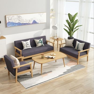 Modern Upholstered Wooden Sofa Sets Furniture for Living Room in 64/113/157cm*59cm*71/101/146cm