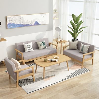 Modern Upholstered Wooden Sofa Sets Furniture for Living Room in 64/113/157cm*59cm*71/101/146cm