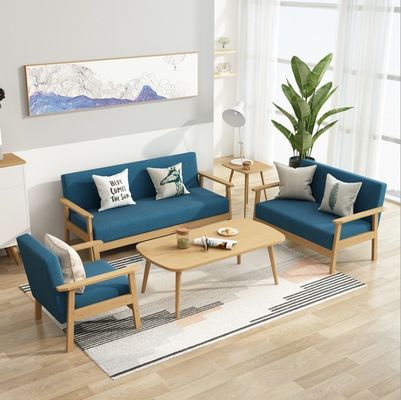 Modern Upholstered Wooden Sofa Sets Furniture for Living Room in 64/113/157cm*59cm*71/101/146cm