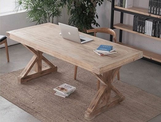 Customized Luxury French Solid Pine Wood Restaurant Dining Room Table Set