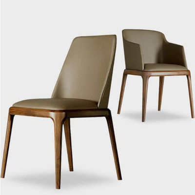 Modern Nordic Leisure Back Fabric Teak Solid Wood Dining Chair for Coffee Shop and Restaurant Furniture