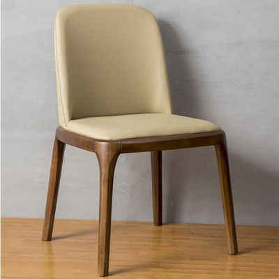 Modern Nordic Leisure Back Fabric Teak Solid Wood Dining Chair for Coffee Shop and Restaurant Furniture