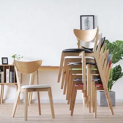 Solid Wood Antique Carved High Back Bent Birch Dining Chairs for Coffee Shop Seating Collection
