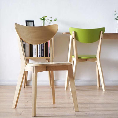 Solid Wood Antique Carved High Back Bent Birch Dining Chairs for Coffee Shop Seating Collection