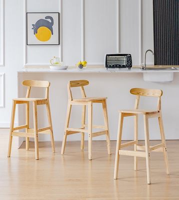 Vintage Style High Chair Bar Stool with Solid Wood Material  LL-C34