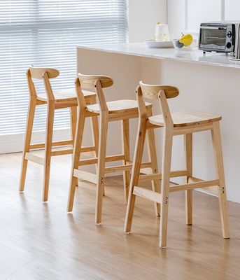 Vintage Style High Chair Bar Stool with Solid Wood Material  LL-C34
